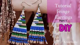 Beading Fringe Earrings Tutorial 2 brick stitch Part 1