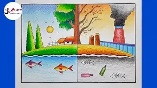 Stop Pollution Save Earth Poster Drawing / Environment day drawing / Save nature drawing
