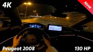 Peugeot 2008 GT 2024 Night POV drive & Review 4K (1.2 PureTech 130 HP, 8 EAT) 0-100