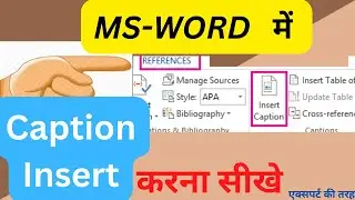 How to Insert Caption in Word in Hindi