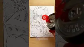 Drawing Bakugo 🔥 Energy Drink Spill Art 💥 #myheroacademia #art #shorts