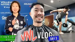 Fresh Texas Haircut, Korean Interview, Hotel Workout | VNL 2024 Vlog (Day 3 of 6)