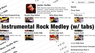 Instrumental Rock Medley Techniques (14 tracks and 5 licks free tabs) - Greatest, Top Rock