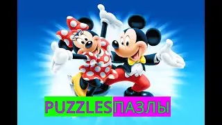 PUZZLES / ПАЗЛЫ / Настя ждёт Микки и Минни Маус и готовит на детской игровой кухне