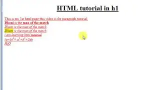 HTML Tutorial part-9: Align Attribute