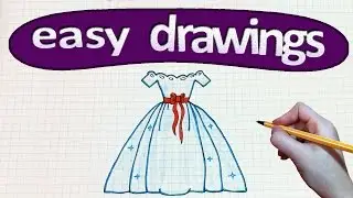 Easy drawings #208  How to draw a Princess's dress /  drawings for beginners