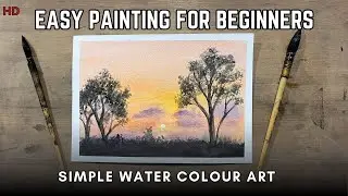 Easy watercolour art | quick simple watercolour painting | landscape watercolour painting |