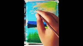 Calm Lake landscape Painting/ acrylic painting  for Beginners tutorial...#acrylicpainting #painting