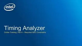 Timing Analyzer: Required SDC Constraints