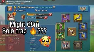 LORDS MOBILE - Solo Trap CT 24 with Might 68m Can enemy burn me???