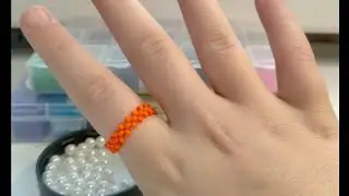 колечко из бисера крестиком