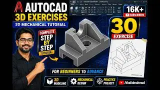 AutoCAD 3D Practice Exercise 30 | Mechanical Exercise 30 | Autocad 3D Example Tutorial 30