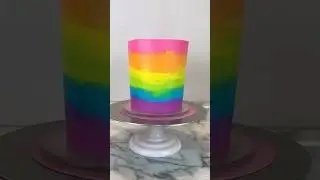 🎨 NEON RAINBOW Cake Tutorial: How to Make Bright Color Buttercream Frosting 