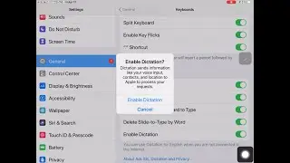 iPad -Enable Dictation
