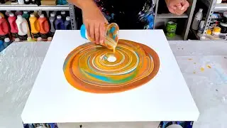This Color Combo Had me Worried, But the Result Turned Out Great! - Painting - Acrylic Pouring