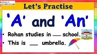 Articles worksheet I Use of A and An I Articles for kids I English Grammer Class 1 #articles