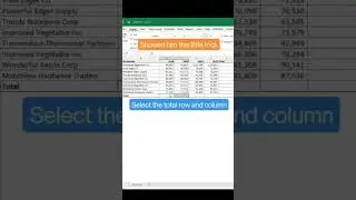 Autosum Entire Table| #excel