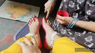 How to apply Navratri special Aalta design/नवरात्रि स्पेशल आलता डिज़ाइन कैसे लगाएं