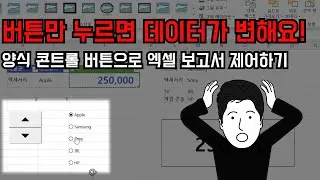 엑셀 보고서에 버튼 만들기 #양식컨트롤 #스핀단추 #옵션단추