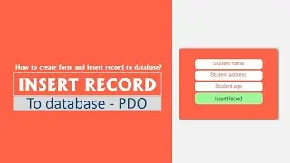 CRUD - PDO | Insert query with PHP PDO | create form and insert record to the database using PDO