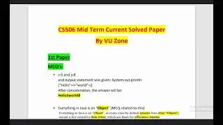 CS506 Midterm Current Paper Spring 2024 || CS506 midterm preparation ||  VU Zone