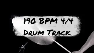 1 Hour 190 BPM - 4/4 Drum Track - Drum Loop - Metronome - Drum Beat
