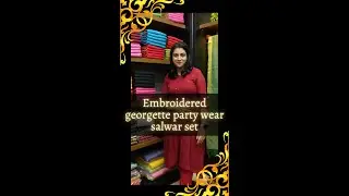 Embroidered georgette party wear salwar set