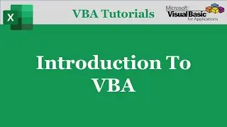VBA Introduction | Excel VBA Tutorial