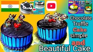 Chocolate truffle cake video  simple design decoration