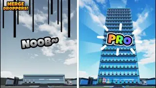My building became the tallest in Merge Droppers - Roblox