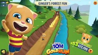 GINGER RUNS IN FOREST FUN 2! – Talking Tom Gold Run – Part 10