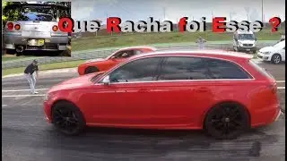 Racha de Dodge Hell Cat e Audi RS6 Avant e um Skyline dando sinal de luz, E 2 Sky GTT R34 no drift