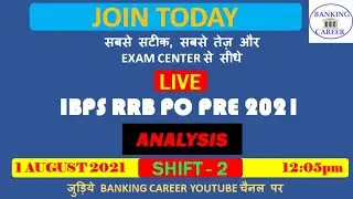 IBPS RRB PO PRE 2021 EXAM ANALYSIS 2021 