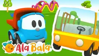 Construim un AUTOBUZ cu camionul Leo 🚌 Desene animate pentru copii AlaBaLa