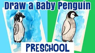 How to Draw a Baby Penguin Preschool Kids Art Tutorial