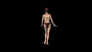 3d sexy girl walking - VFX Video Footage