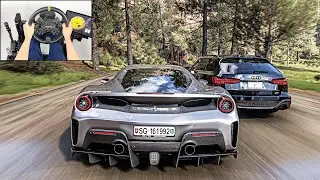Ferrari 488 Pista | Forza Horizon 5 | Steering Wheel Gameplay