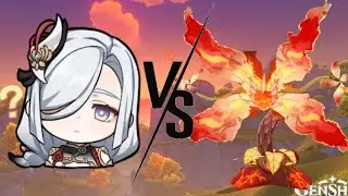 Day 1 Shenhe showcase on Pyro Regisvine ( 70k ) | Genshin Impact