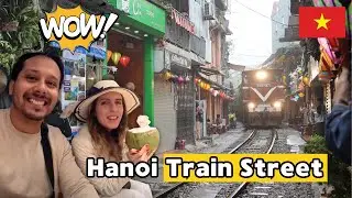 CRAZY EXPERIENCE in HANOI: Hanoi Train Street.  🇻🇳 A must try! (Vietnam 2024)