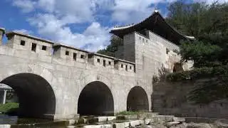 Hongjimun Gate and Tangchundaeseong Fortress in Seoul, Korea