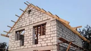 Гараж с мансардным этажом из газобетонных блоков. Часть 2-ая. Кровля. Макс Каркас Строй г. Миасс