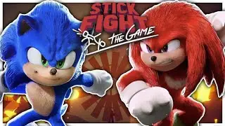 Movie Sonic and Movie Knuckles Play Stick Fight The Game!!