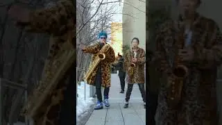 which goes harder—the bari solo or the coat? 🔥 #2saxy #weare2saxy #barisax