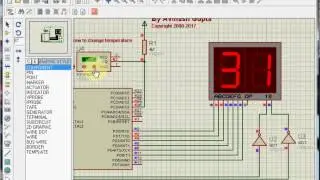 DS18B20 Temperature Sensor Interface with AVR ATmega8 Proteus Simulation
