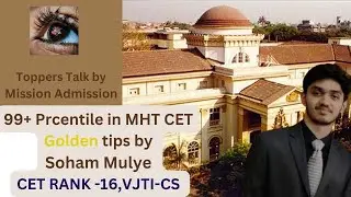 99+ Percentile in MHT CET STRATEGY AND TIPS from  Topper !!VJTI CS STUDENT #mhtcet2024,#vjtics