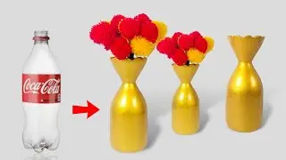 vas bunga dari botol bekas // flower vase from used bottles