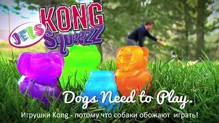 KONG Squeezz JELS игрушки с пищалкой для собак