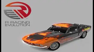 R: Racing Evolution - Black W/ Orange Flames Shelby GT500 Drag Car