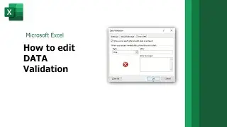 How to edit data validation in excel