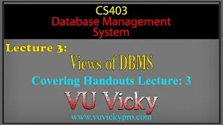 CS403 | DBMS Lecture 3 | Views of DB